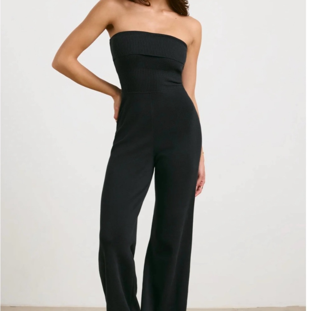 Bo + Tee Bandeau Kick Flare Jumpsuit